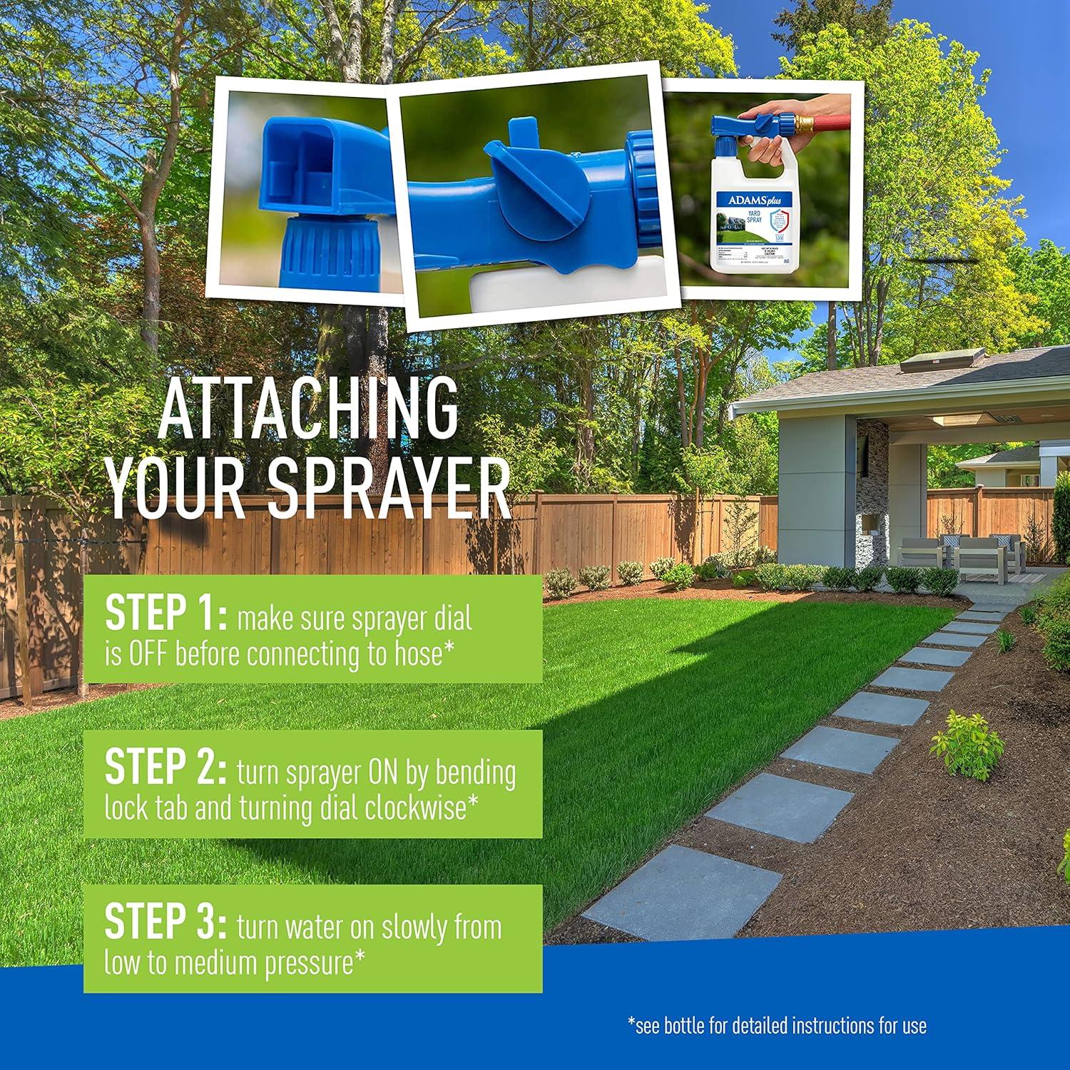 imageAdams Plus Yard Spray  Kills Mosquitoes Fleas Ticks Ants And Many Other Listed Nuisance Pests in Outdoor Areas  Treats Up to 5000 Square Feet  Easy To Use HoseEnd Spray  32 Fl Oz