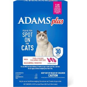 imageADAMS Plus Flea ampamp Tick Spot On for Cats 5 lbs and Over