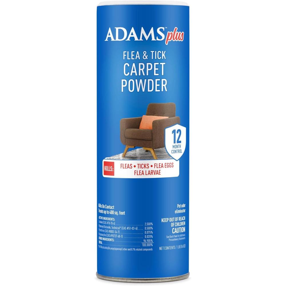imageADAMS Plus Carpet Powder Kills Fleas and Ticks On Contact Kills All Stages of the Flea Life Cycle 30 Day Protection Freshens and Deodorizes Treats Up to 400 Sq Ft 1LBCarpet Powder Only