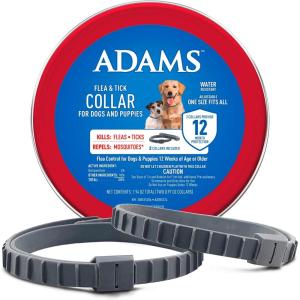 imageADAMS Flea ampamp Tick Collar for Dogs ampamp Puppies 2 Pack 12 Month Protection Adjustable One Size Kills Fleas Ticks ampamp Repels Mosquitoes Excluding California
