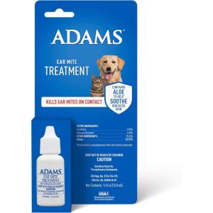 imageAdams Ear Mite Treatment For Dogs and Cats Over 12 Weeks Kills Ear Mites On Contact Relief For Dogs and Cats Suffering From Ear Mites Soothing Aloe and Lanolin Formula 5 Fl Oz