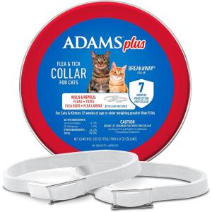 imageAdams Plus Flea ampamp Tick Collar for Cats  Breakaway Collar  2pk  7 Months Protection  Kills ampamp Repels Fleas Flea Eggs Flea Larvae and Kills Ticks Nymphs and Tick Larvae White