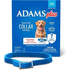 imageAdams Plus Flea ampamp Tick Collar for Dogs 7Month Protection Adjustable Collar Fits Large Dogs ampamp Puppies Kills ampamp Repels Fleas Flea Eggs Flea Larvae and Ticks Kills Tick Larvae and Tick Nymphs Blue